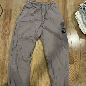 Grey Skull Cuffed Sweatpants Size S